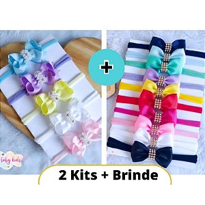 KIT LAÇO 5 BQ LUXO + 10 GRAVATINHA STRASS | Promoção