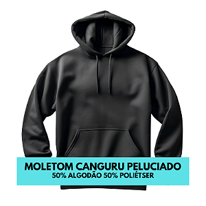 Blusa Canguru em Moletom Peluciado PRETA