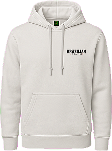 Blusa de Moletom Canguru Peluciado Jiu-Jitsu – Branca