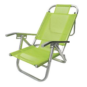 Cadeira de Praia BTF Reclinável Copacabana Verde Primavera em Alumínio