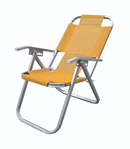 Cadeira de Praia BTF Grand Ipanema Amarela em Alumínio