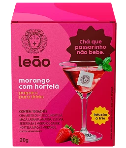 Preparo para Drinks Leão sabor Morango e Hortelã - 10 Sachês - Chá ...