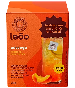 Preparo para Drinks Leão sabor Pêssego - 10 Sachês - Chá Leão ...