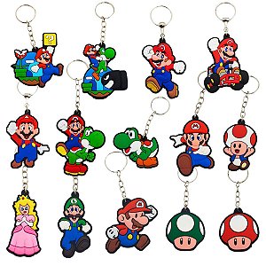 Chaveiros de Borracha Geek Super Mario