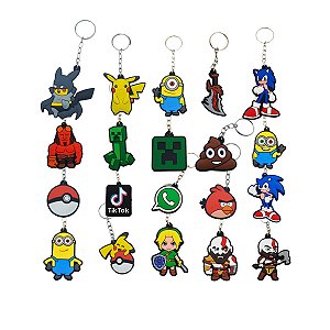 Chaveiros de Borracha Geek Diversos