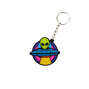 Chaveiro de Borracha Geek Alienígena na Nave