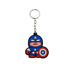 Chaveiro de Borracha Cute Capitão América