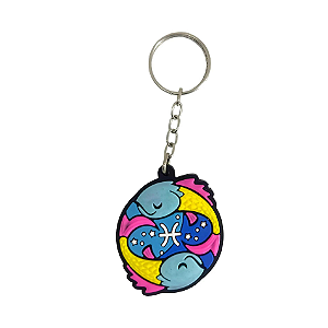 Chaveiro de Borracha Signo Peixes