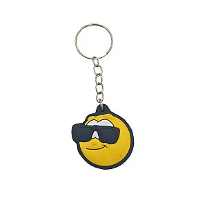 Chaveiro de Borracha Emoji Óculos
