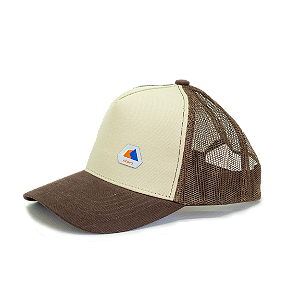 Boné Trucker Khaki - logo pequeno