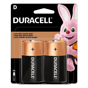 Pilha D alcalina 1.5V Duracell (Blister com 2)