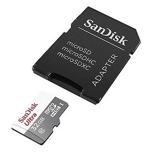 Cartão Micro SD 32 Gb com adaptador SanDisk Ultra (SDSQUNR-032G-GN3MA)
