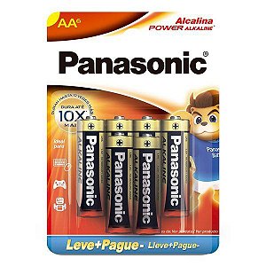 Pilha alcalina AA Panasonic LR6XABL6P5 (Blister com 6)