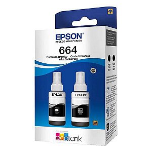 Garrafa de tinta Epson T664120-2P pack duplo preto