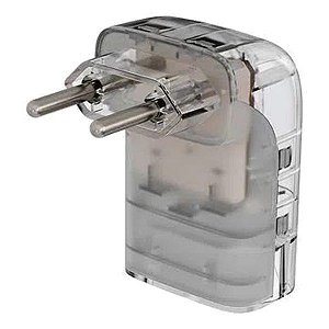 Protetor de surto 2 pinos 10A bivolt Clamper iClamper Pocket Fit transparente (015411)