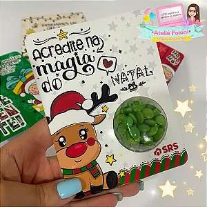 10 Cartões Personalizados com Blister de Doces Natal