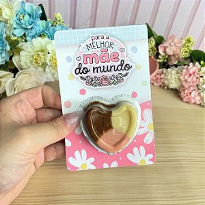 Card com Chocolate Nucita coração Dia das Mães