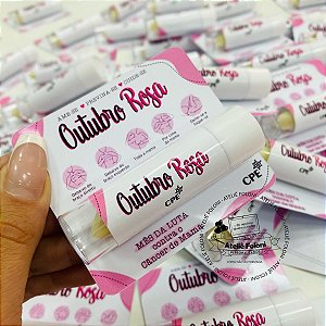 Card com Hidratante Labial Outubro Rosa Personalizada