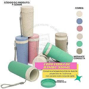 Copo Fibra de Bambu 350ml Personalizado