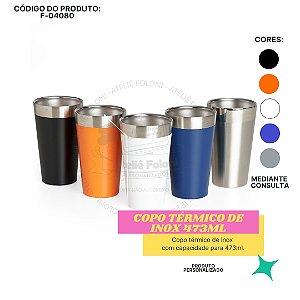 Copo Térmico de Inox 473ml Personalizado