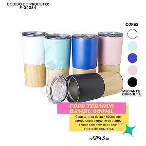 Copo Térmico Bambu 600ml Personalizado