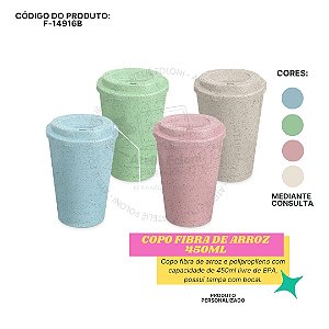 Copo Fibra de Arroz 450ml  Personalizado