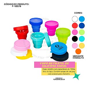 Copo Retrátil de Silicone 150ml  Personalizado