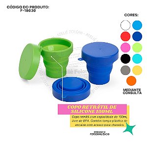 Copo Retrátil de Silicone 150ml Personalizado