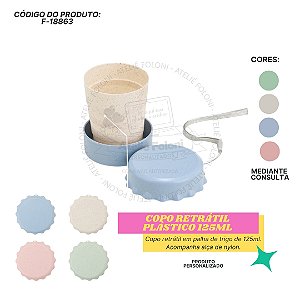 Copo Retrátil Plástico 125ml Personalizada