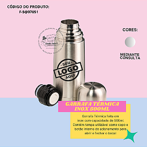 Garrafa Térmica Inox 500ml personalizado