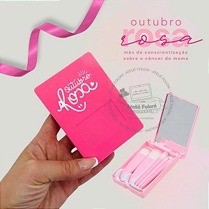 Kit Pincel 5 Peças Personalizado Outubro Rosa