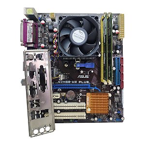 Kit Placa Mãe Asus M2N68-AM Plus Athlon II X2 4Gb Ddr2 VGA/Serial C/ Espelho