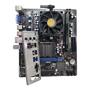 Kit Placa Mãe MSI 760GM-P21 (FX) Athlon II X2 4Gb Ddr3 VGA C/ Espelho