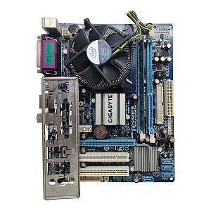 Kit Placa Mãe Gigabyte GA-G41MT-ES2L Core 2Duo E7500 2Gb Ddr3 VGA/Serial C/ Espelho