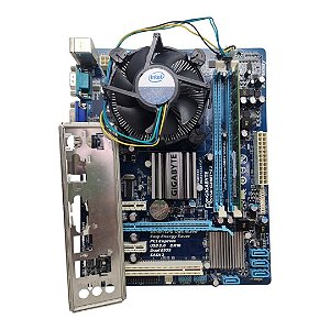 Kit Placa Mãe Gigabyte GA-G41MT-S2 Core 2Duo E7600 2Gb Ddr3 VGA/Serial C/ Espelho