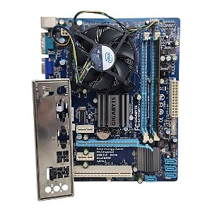 Kit Placa Mãe Gigabyte GA-G41MT-S2P Core 2Duo E8400 2Gb Ddr3 VGA/Serial C/ Espelho