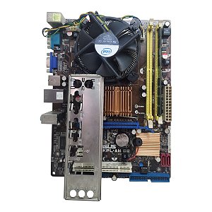 Kit Placa Mãe Asus P5KPL-AM SE Core 2Duo E8400 2Gb Ddr2 VGA/Serial C/ Espelho