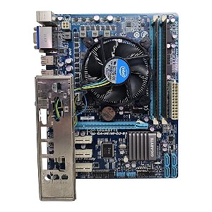 Kit Placa Mãe Gigabyte GA-H61M-D2-B3 Core i3 2Ger 4Gb Ddr3 VGA/DVI C/ Espelho