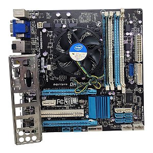 Kit Placa Mãe Daten DQ77pro Core i3 2Ger 4Gb Ddr3 VGA/HDMI/DP C/ Espelho
