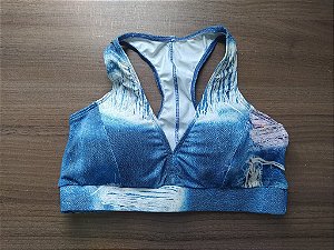 TP24007 - Top Poliamida Suplex Fake Jeans Com Bojo