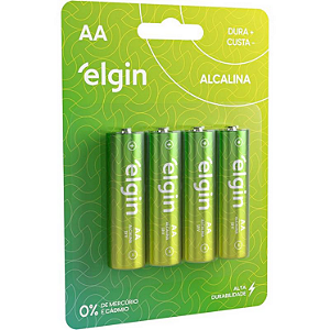 Pilha alcalina AA c/ 4un Elgin