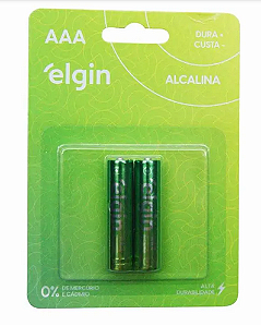 PILHA ALCALINA AAA 1.5V BLISTER C/2 ELGIN