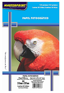 PAPEL FOTO BRILHO A4 135GM2 PCT 50F MASTER PRINT