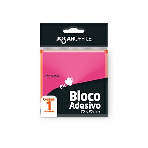 BLOCO DE ANOTACOES ADES. 76X76MM C/ 100 FLS ROSA JOCAR