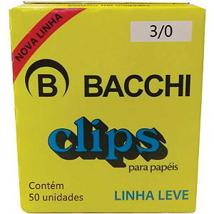 CLIPES 3/0 GALVANIZADO P/ PAPEIS CX C/ 50UN BACCHI