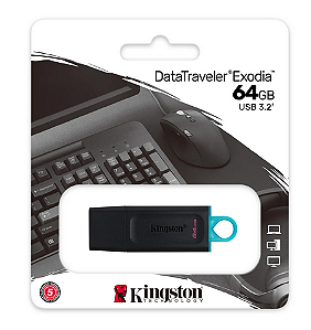 PEN DRIVE 64GB KINGSTON DATATRAVELER EXODIA ONYX USB 3.2