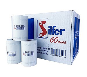 BOBINA TERMICA BRANCA 44G 80X40MM SILFER CAIXA 30 UNIDADES