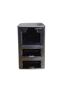 Conector Duplo 02 USB + 01 Rj45-  Kit 4 Pcs