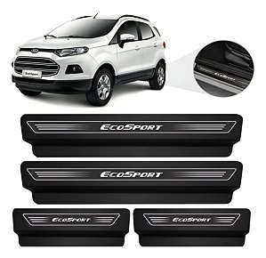 Kit 4 Soleiras de Porta Protetoras Ford Ecosport Preto