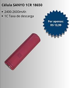 Célula Sanyo 1CR 18650 2400-2600mAh